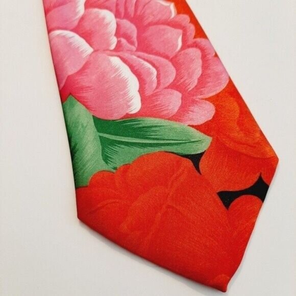 LOUIS FOUNTTAIN | Italy 100% Silk Floral Men's Necktie Vintage - Picture 2 of 9